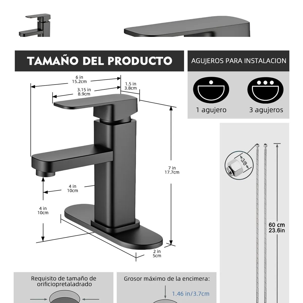 Grifo Monomando para Lavabo de Baño