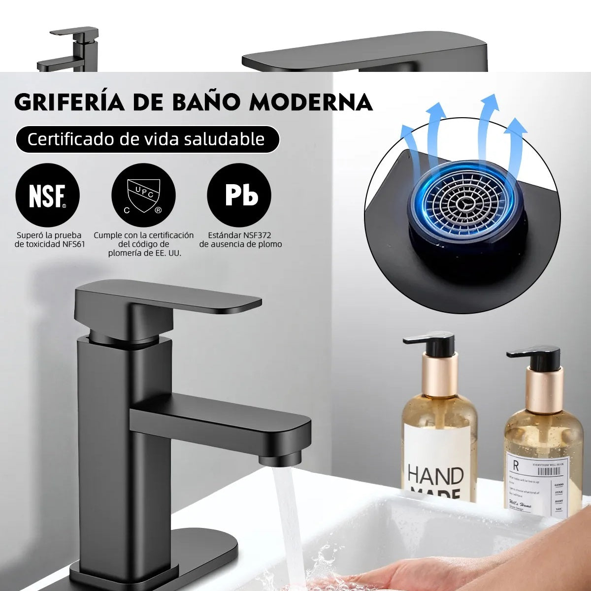 Grifo Monomando para Lavabo de Baño